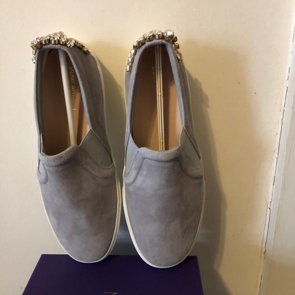 Stuart Weitzman Harlow Grey Fashion Sneakers 7.5M - Picture 8 of 8